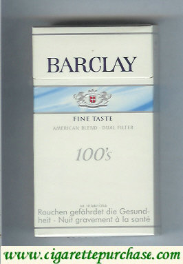 Barclay 100s Fine Taste cigarettes